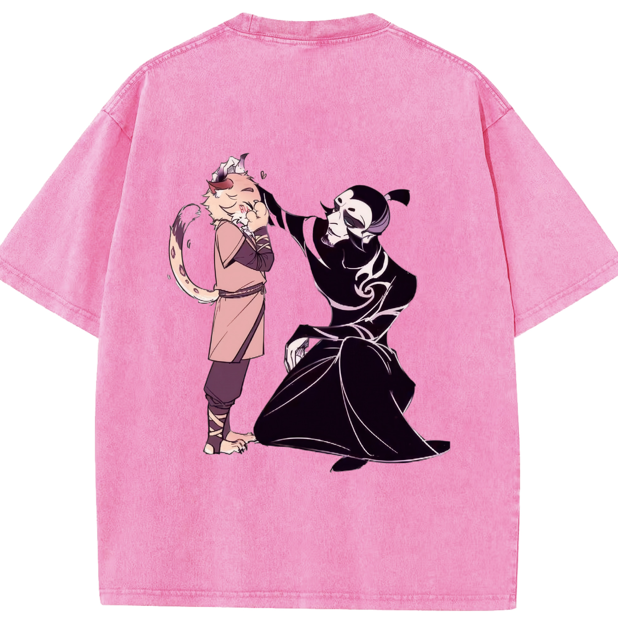 （画像用） Ne Zha 2 ナタ 魔童の大暴れ 綿100% ヴィンテージ風 半袖Tシャツ（背面プリント）